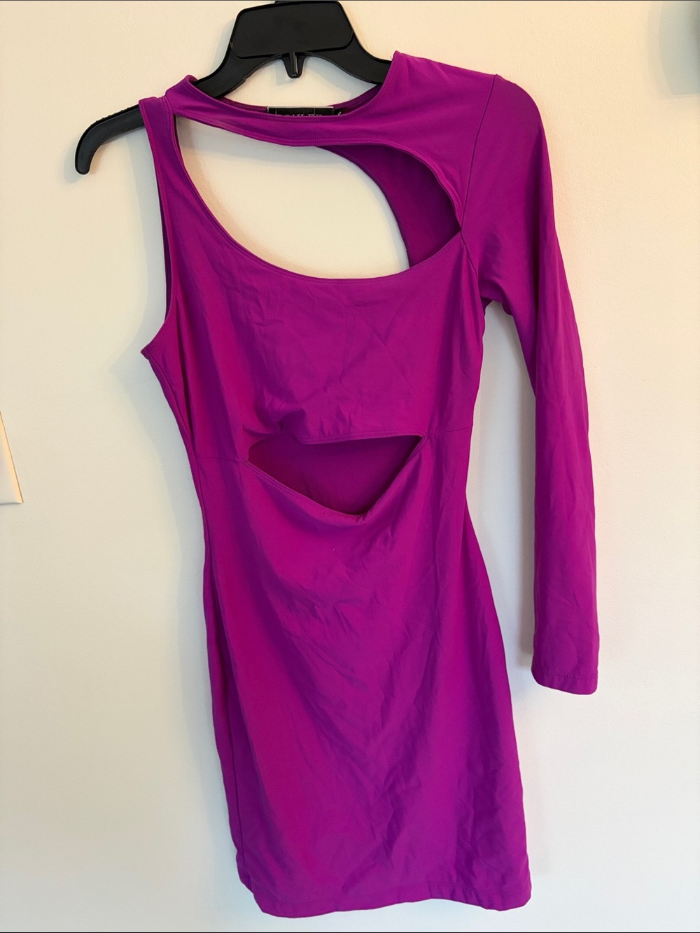 Women’s Magenta Cutout One-Shoulder Bodycon Dress